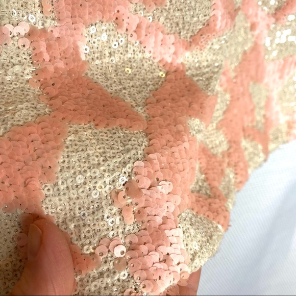 Banana Republic Cream and Blush sequence mini skirt womens Size 4 - Picture 5 of 9
